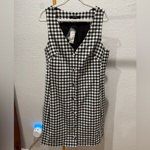 Madewell Gingham Black and White Dress